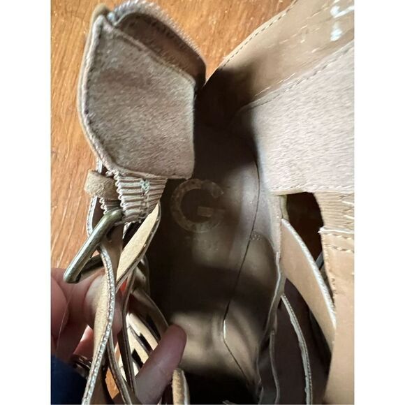 G by Guess brown woven chunky heel ankle boots  8.5 - Picture 6 of 7